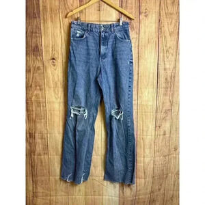 Zara Distressed Light Wash Jeans Women's US Size 10 Tall